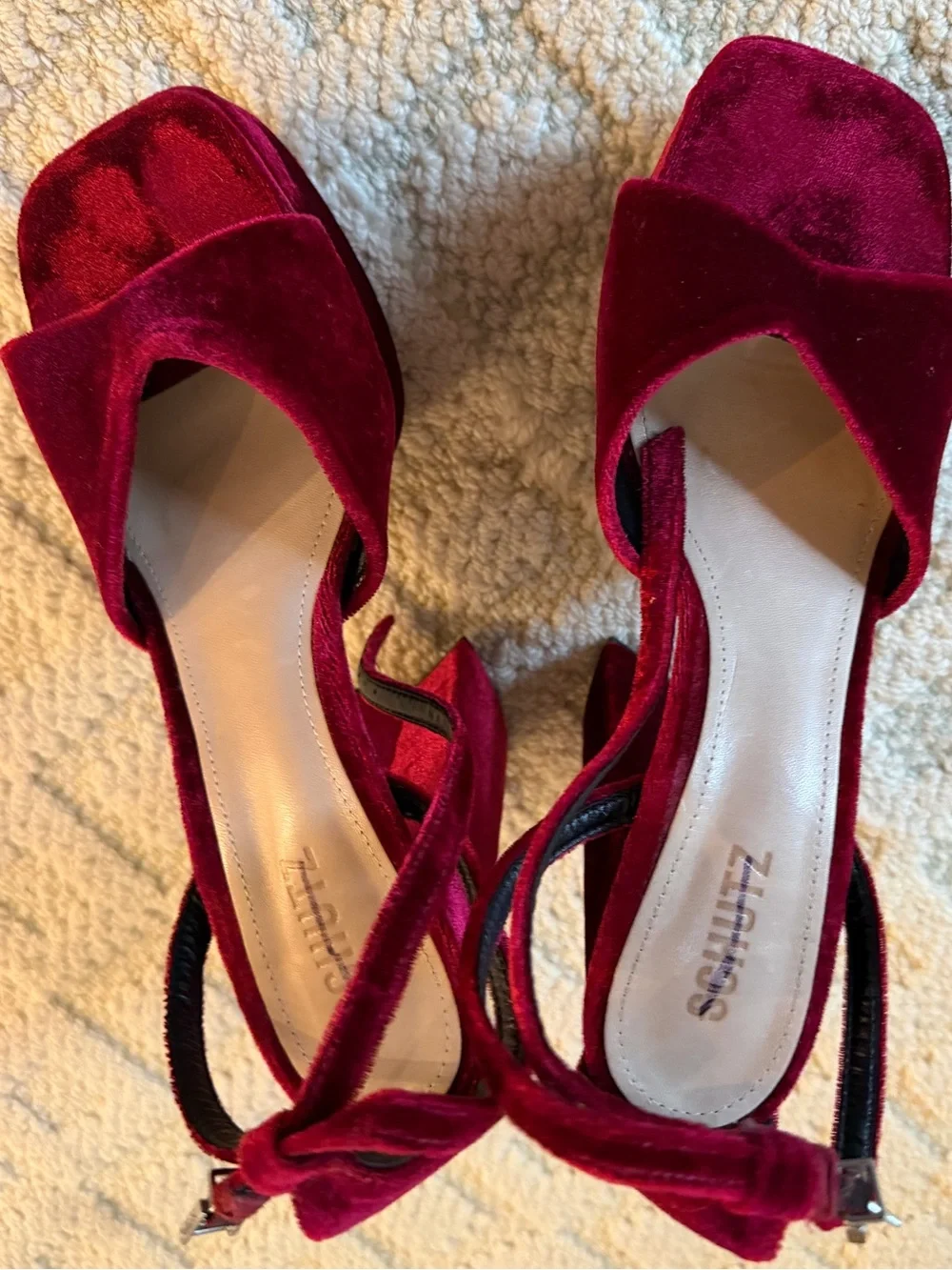 Anthropology Schutz Aryia platform size 8.5 cottagecore y2k whimsical red velvet